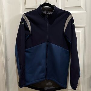 Nike Cycling Jacket Women's Medium Athletic Full Zip Blue Swoosh Lightweight